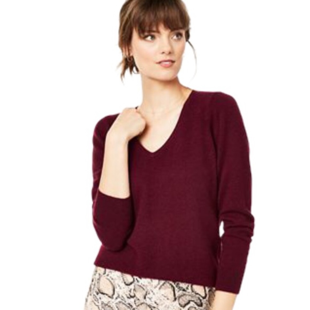 100% Cashmere Sweater Size M Merlot - Charter Club Luxury